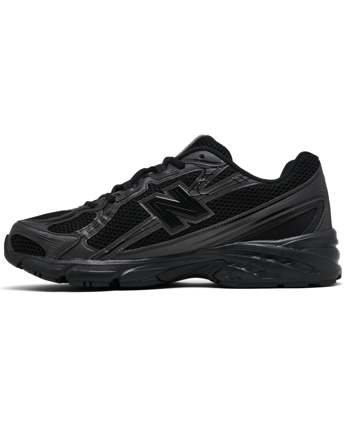 New Balance Mens Black Mono 740 V2 Branded Mesh Low-top Trainers