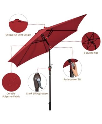 10 Feet Outdoor Patio Umbrella with Tilt Adjustment and Crank