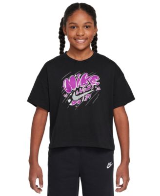 Nike - Big Girls Sportswear Just Do It Graphic Cotton T-Shirt