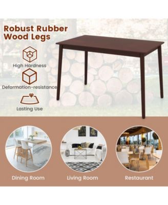 48 Inches Mid Century Dining Table for 4 with Rubber Wood Legs