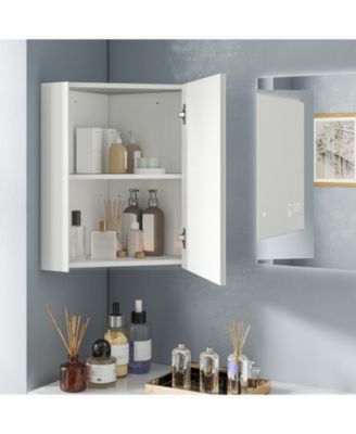 Corner Medicine Cabinet with Mirror with Open Mirror Door and Adjustable Shelf