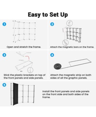 InstaHibit 10x8 Ft Pop Up Backdrop Booth Stand w/ Portable Podium Table Counter