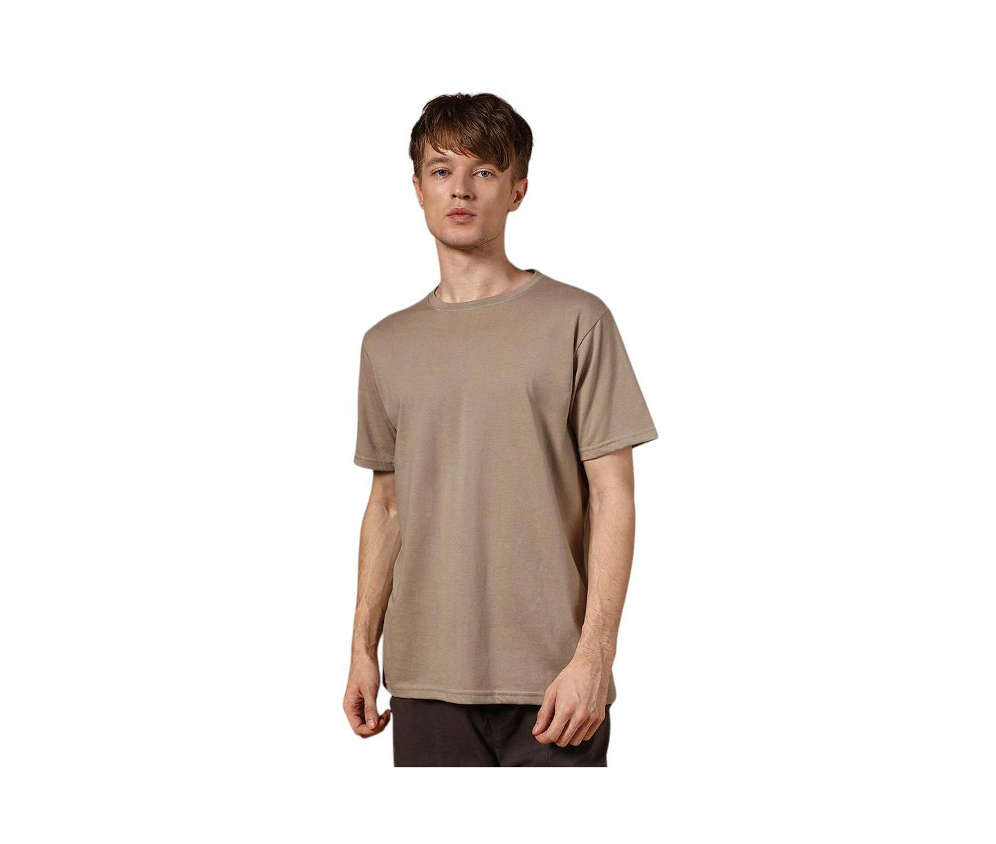 Мужская футболка Cahoot Campus Sutra Cloud Grey Solid Regular, цвет: Серый — фото 1