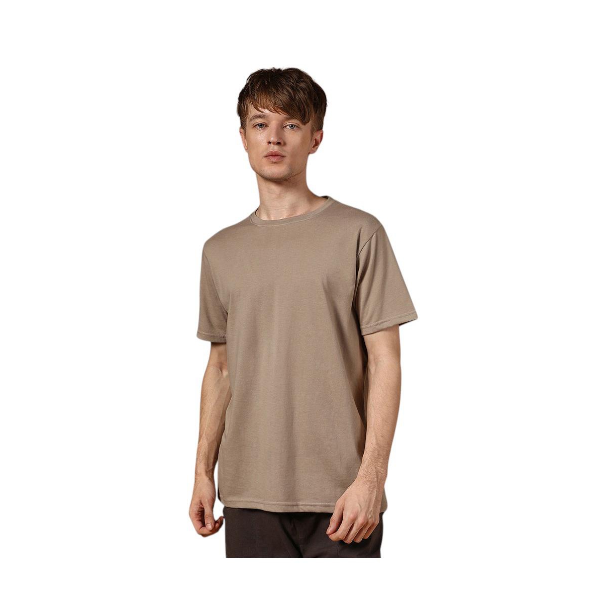 Men's Cloud Grey Solid Regular T-Shirt - Grey