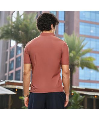 Men's Sienna Brown Seamless Solid Polo T-Shirt