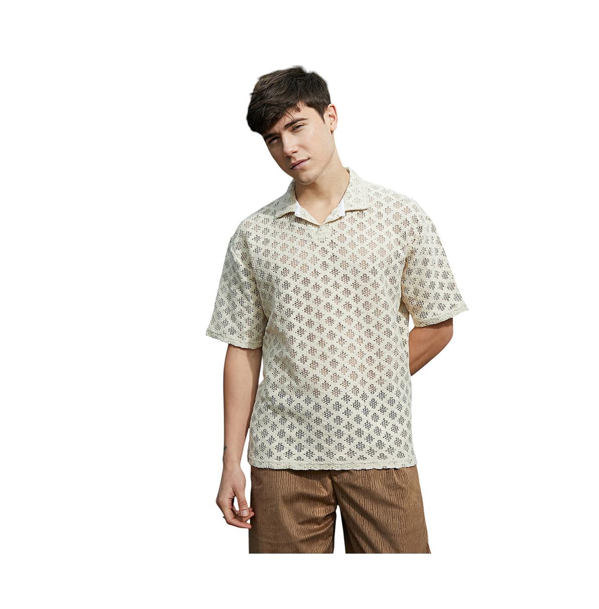 Men's Off-White Oblique Oversized Polo T-Shirt - White