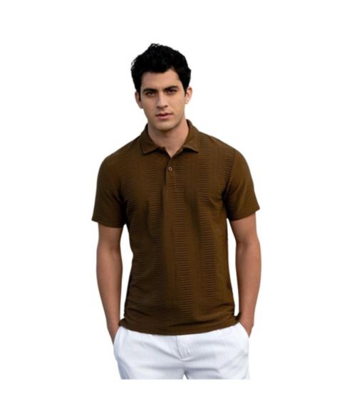 Мужская футболка Cahoot Campus Sutra Mocha Brown Flatten-Ruched Polo, цвет: Коричневый