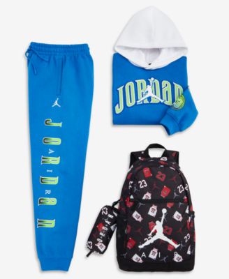 Big Boys Gametime Fleece Pullover Hoodie, Chenille Patch Pants & Air School Backpack and Pencil Case Set