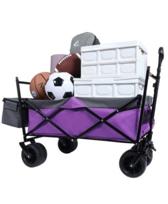 Collapsible Wagon with Canopy & All-Terrain Wheels (Purple)