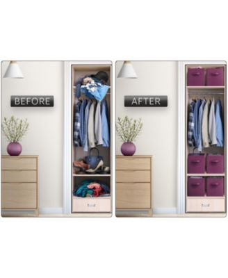 13 Inch Foldable Fabric Storage Cube Bin with Handles- for Organizing Home, Shelves, Nursery, Playroom, Closet and More 13" L x 13" W x 13" H