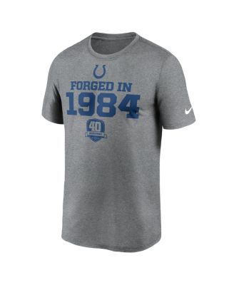 Men's Heather Gray Indianapolis Colts 40th Anniversary Legend Performance T-Shirt