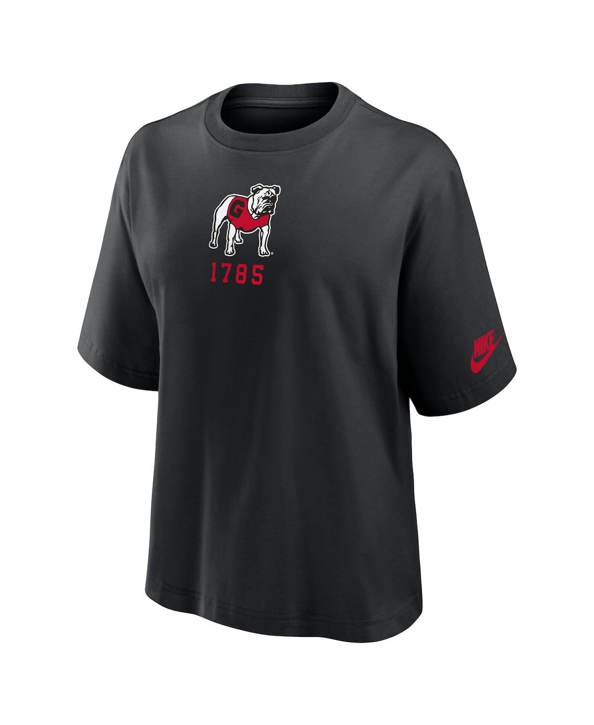 Nike Women's Black Georgia Bulldogs Legacy Established Boxy T-shirt In Black
