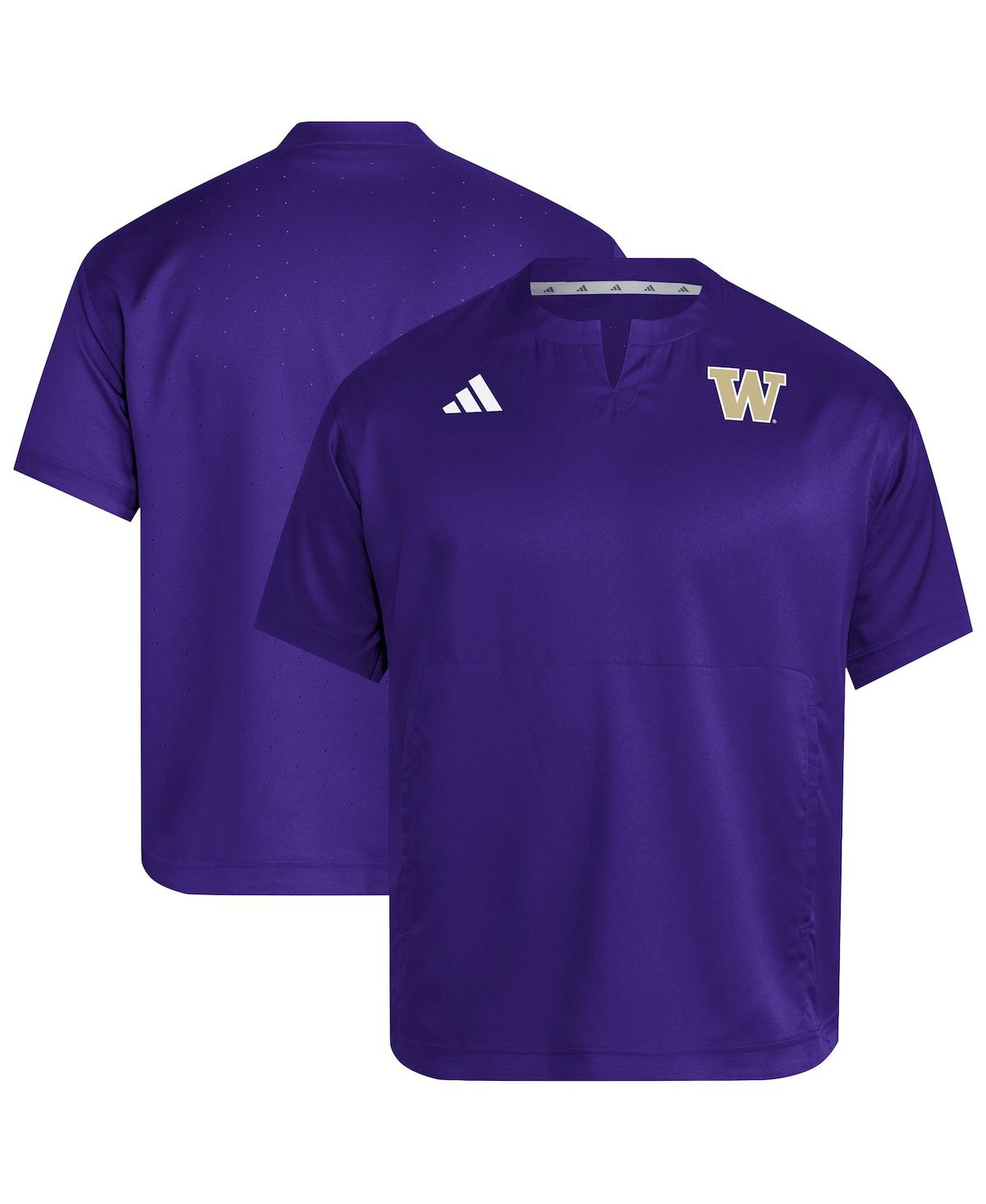 Men's Purple Washington Huskies Dugout Coaches Adizero Notch Neck Pullover Sweatshirt - Purple