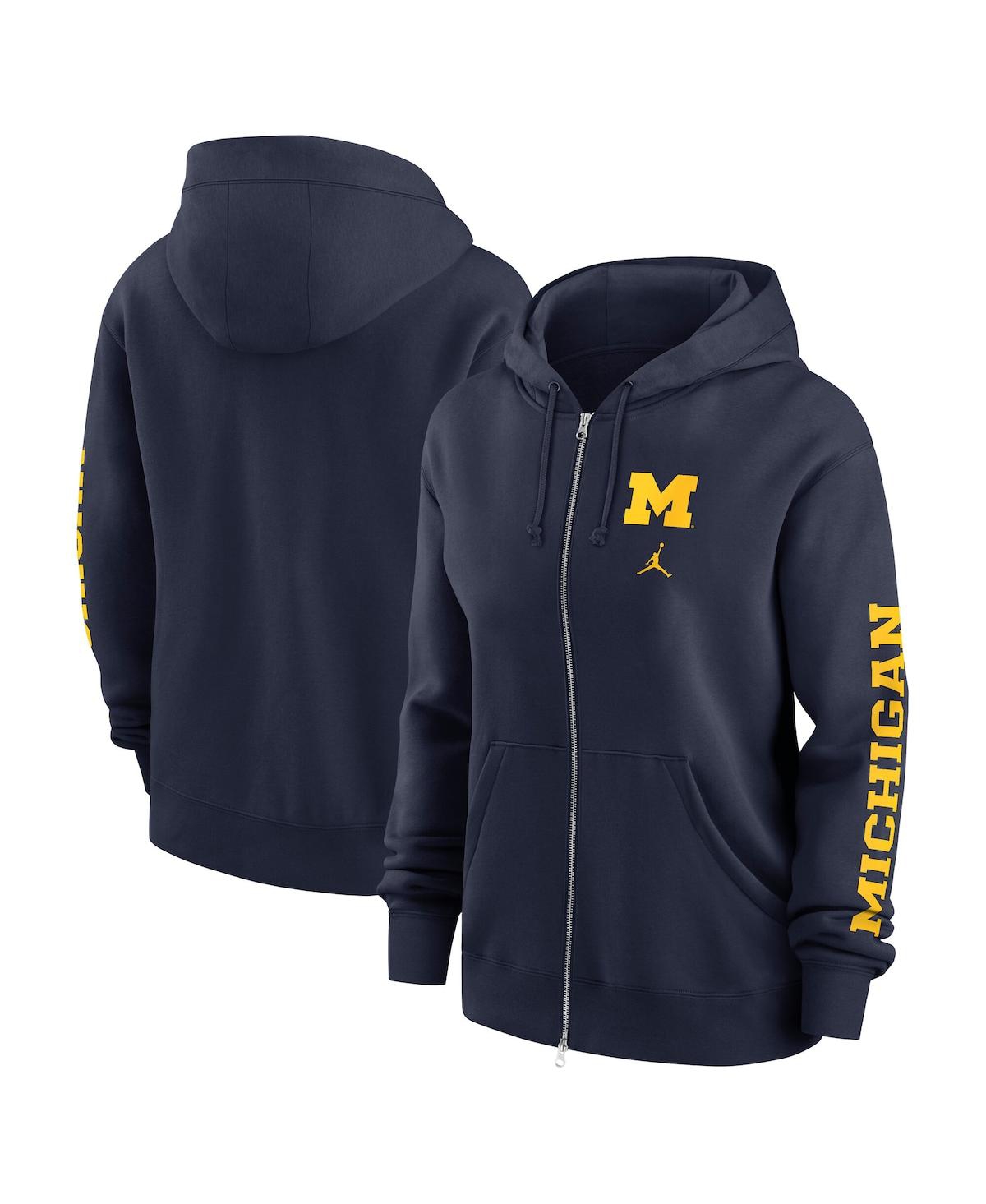 JORDAN WOMEN'SÂ NAVY MICHIGAN WOLVERINES PHOENIX FULL-ZIP HOODIE 