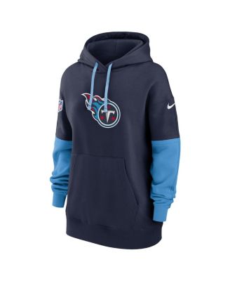 Women's Navy Tennessee Titans 2024 Sideline Essential Fleece Pullover Hoodie