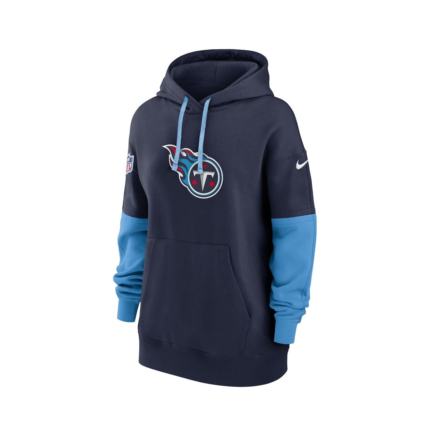 Женское худи Nike Navy Tennessee Titans 2024 Sideline Essential Fleece Pullover — фото 2