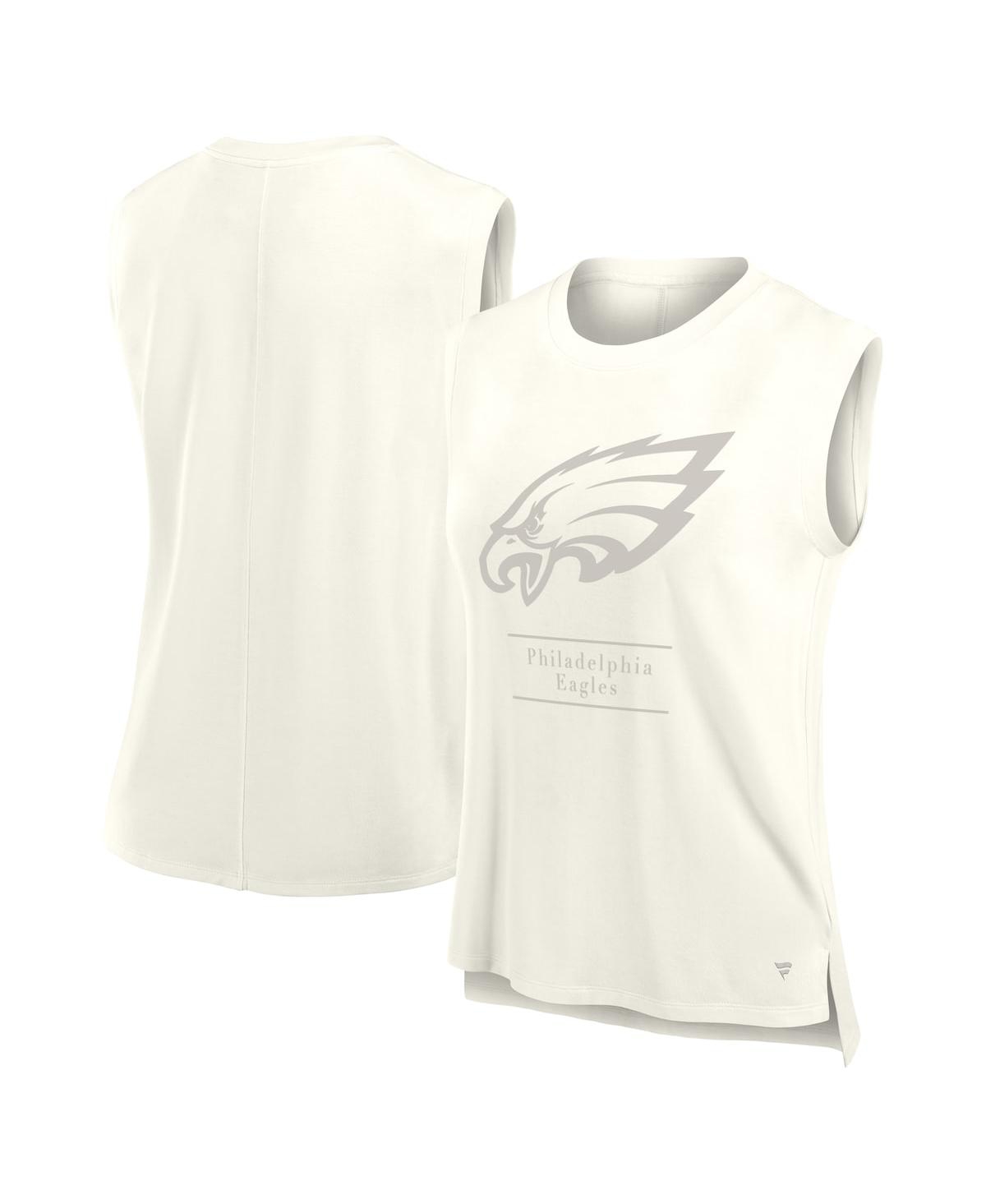 Fanatics Women's Cream Philadelphia Eagles Studio Embrace Tank Top In White