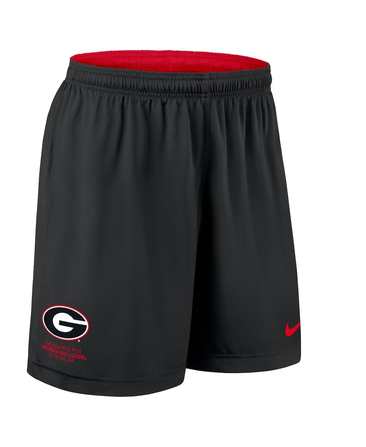 Nike Men's Red/black Georgia Bulldogs 2025 Sideline Reversible Performance Shorts In Red