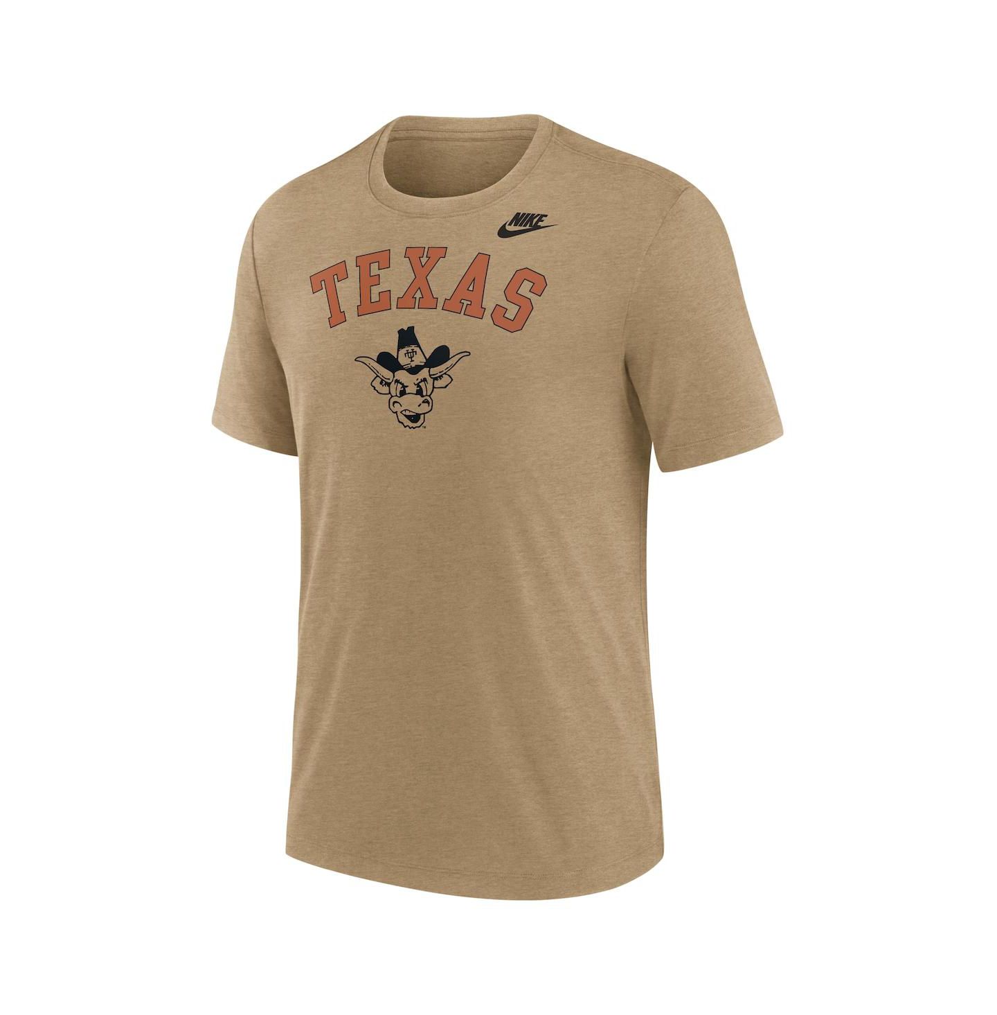 Мужская футболка Nike Heather Light Brown Texas Longhorns Legacy Arch Tri-Blend — фото 2