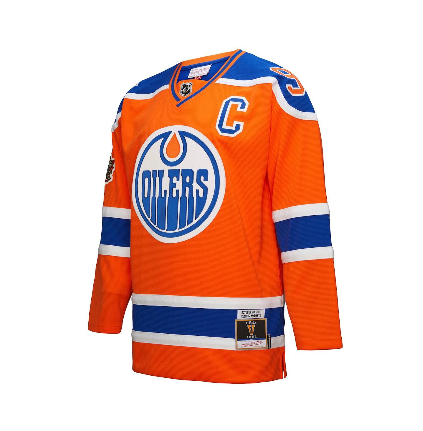 Мужское джерси Mitchell & Ness Men's Connor McDavid Orange Edmonton Oilers Power Play Jersey — фото 2