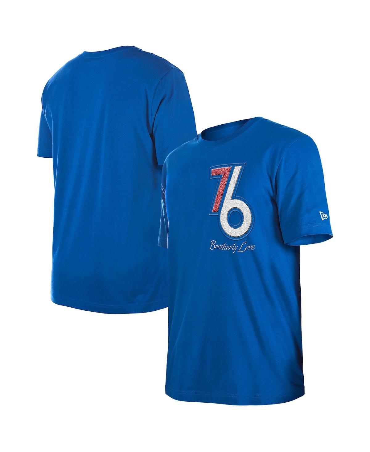 Men's Royal Philadelphia 76ers 2024/25 City Edition Chenille Heavyweight T-Shirt - Royal