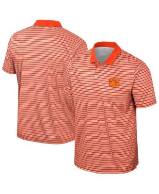 Colosseum - Men's Orange Clemson Tigers Striped Polo Shirt
