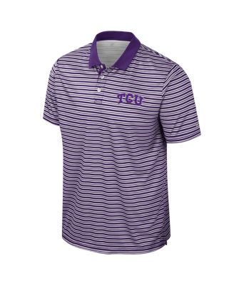 Men's Purple TCU Horned Frogs Striped Polo Shirt