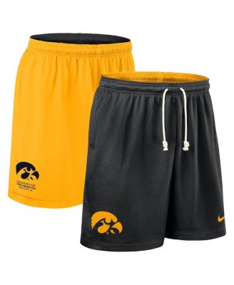 Nike - Men's Black/Gold Iowa Hawkeyes 2025 Sideline Reversible Performance Shorts