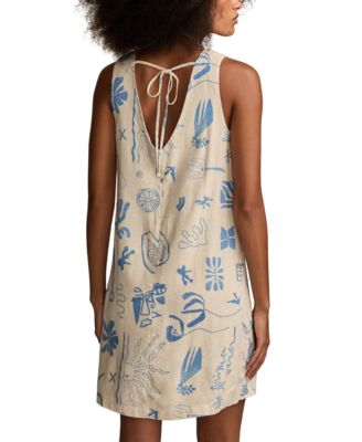 Women's Printed Sleeveless Mini Shift Dress