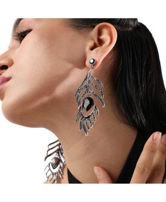 Stone Leaf Drop Earrings