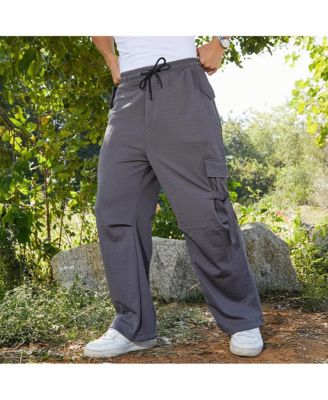 Men's Moon Grey Checkered Baggy Cargo Pants