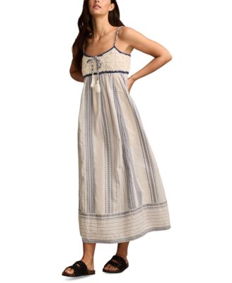 Women's Crochet Bodice Cotton Maxi Dress 