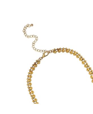 -Plated Crystal Statement Necklace