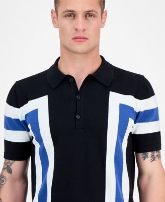 Men's Short Sleeve Colorblocked Polo Sweater