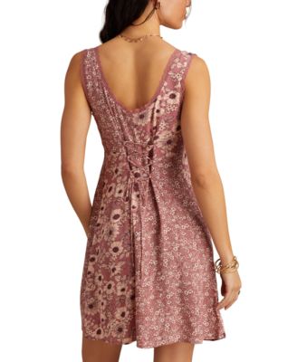 Women's Femme Print Mix Sleeveless Mini Dress