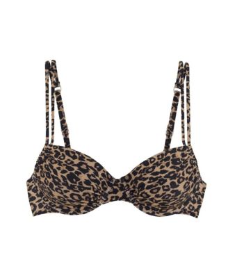 Women's Leopard Cheetah Print Underwire Bikini Swimsuit Top Bra Sizing