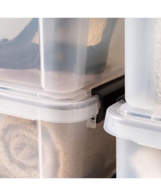 USA 6 Qt. Plastic Storage Bins with Sealed Lids, Clear Gasket Box, Airtight Containers
