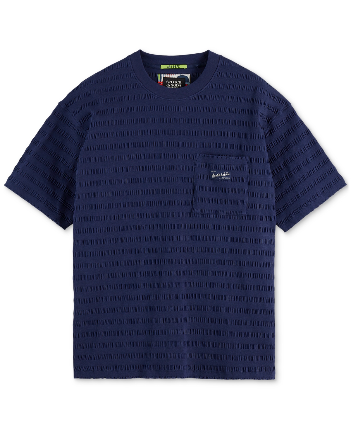 Scotch & Soda Texture Stripe T-shirt In Blue