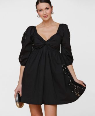 Avec Les Filles - Women's Embellished A-Line Dress