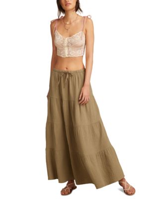 Lucky Brand - Women's Gauzy Tiered Cotton Maxi Skirt