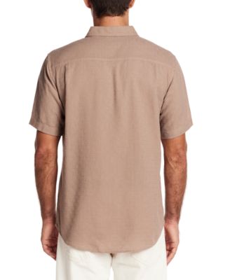 Men's Short Sleeve Textured Dobby Button-Down Shirt