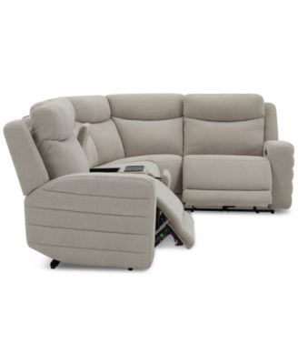 Kristyan 5-Pc. Fabric Sectional with 2 Power Recliners and Console, Exclusively at Macy's