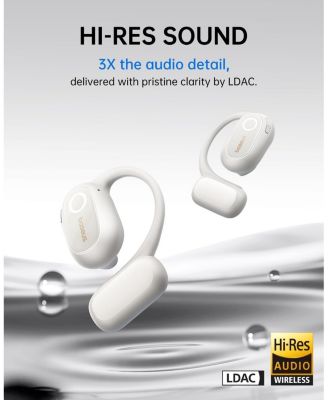 Open Earbuds True Wireless Earbuds Bluetooth 5.4 Open Ear Headphones Sport Earphones,IPX4 Sweatproof,60H Battery Life,Hi-Res LDAC Audio MF1 White
