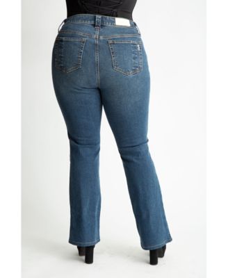 Plus Size Denim high rise bootcut in 32" inseam - Luna