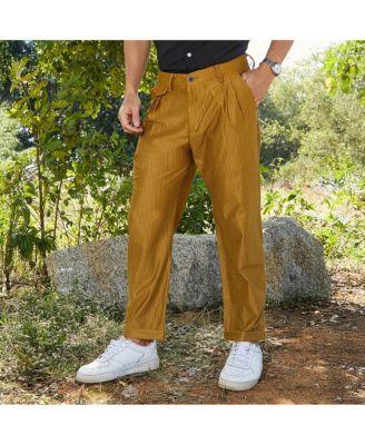 Men's Mustard Yellow Corduroy Tailored Trousers