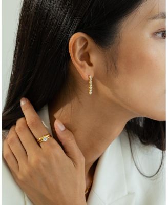 Sterling Silver 18k Gold Plated Josephine Tennis Bracelet, Necklace & Earrings Set