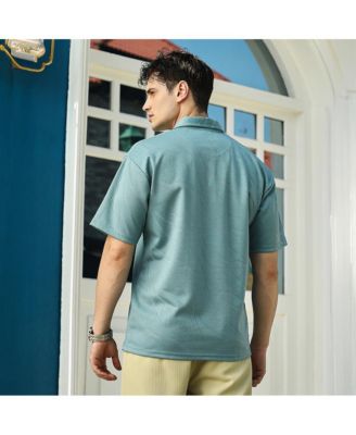 Men's Sea Green Scratch-Tactile Polo T-Shirt