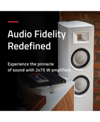 Ri91 Stereo Powered Floorstanding Tower Speakers with AMT Tweeters, 2x6.5", 150W Amp - HDMI, Bluetooth, & RCA