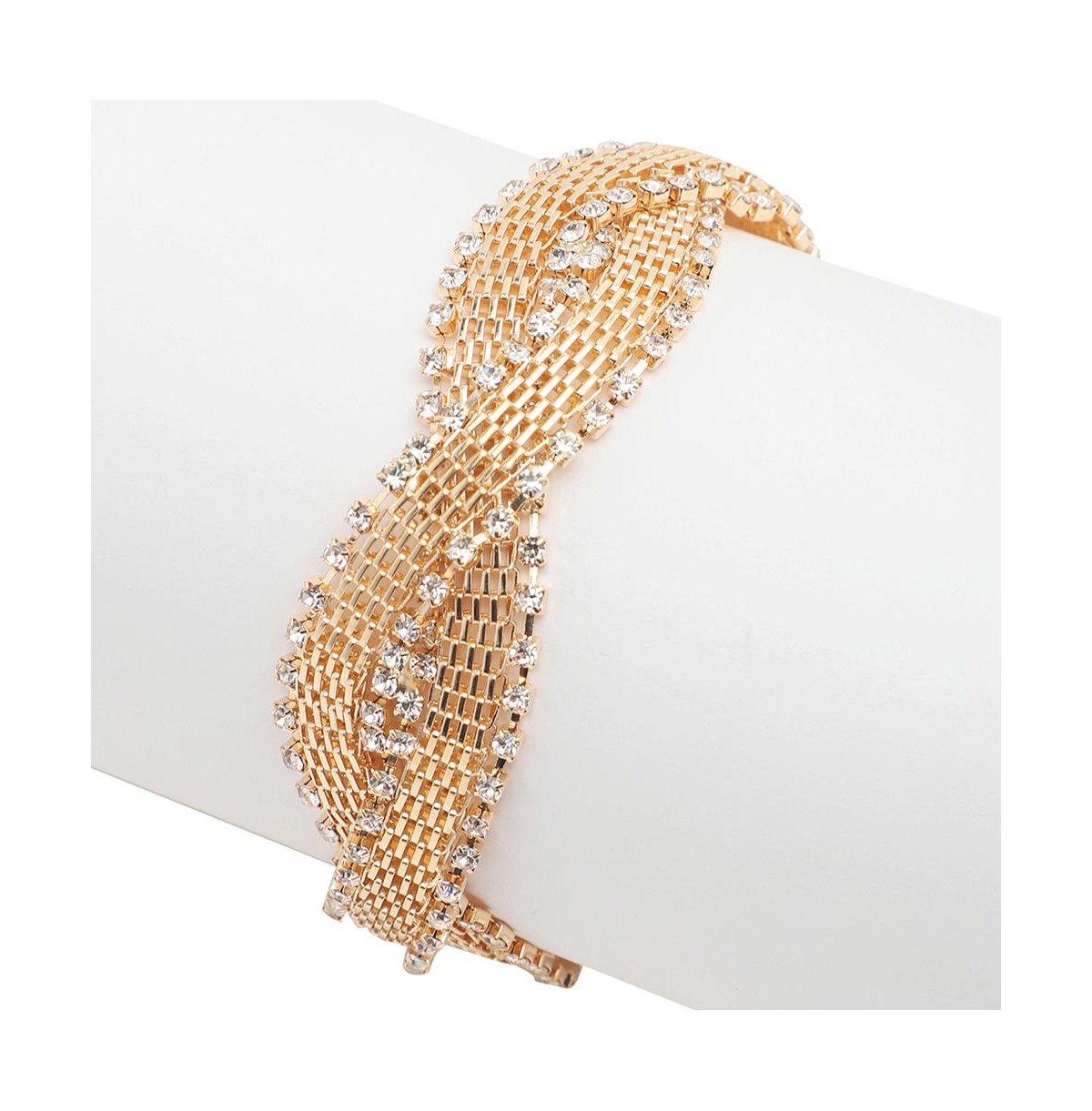 Sohi Gold-Plated Contemporary Mesh Bracelet - Gold