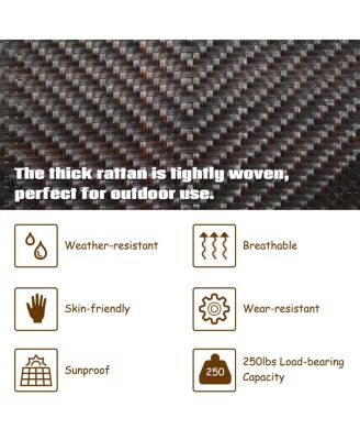 Patio Rattan Folding Lounge Chair Recliner Back Adjustable Beach Yard Pool